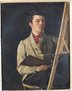 Omakuva, istumassa telineen vieressä, 1825